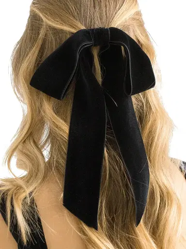 Jennifer Behr Women's Adley Velvet Bow Barrette - Black | Thumbnail 2 Jennifer Behr Women's Adley Velvet Bow Barrette - Black | Thumbnail 2