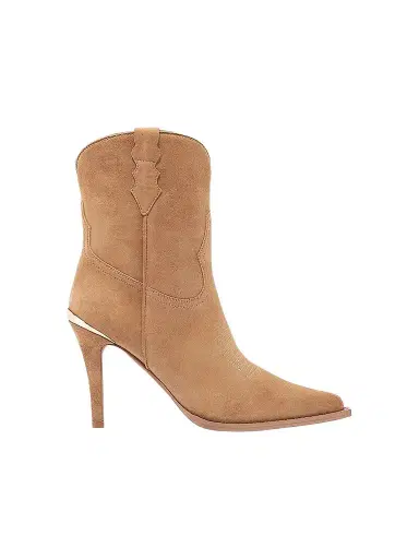 Partlow Women's Katie Suede 95MM Western Stiletto Booties - Beige - Size 10 | Thumbnail 1 Partlow Women's Katie Suede 95MM Western Stiletto Booties - Beige - Size 10 | Thumbnail 1