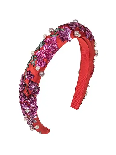 Jennifer Behr Women's Rubina Floral Sequined Headband | Thumbnail 1 Jennifer Behr Women's Rubina Floral Sequined Headband | Thumbnail 1