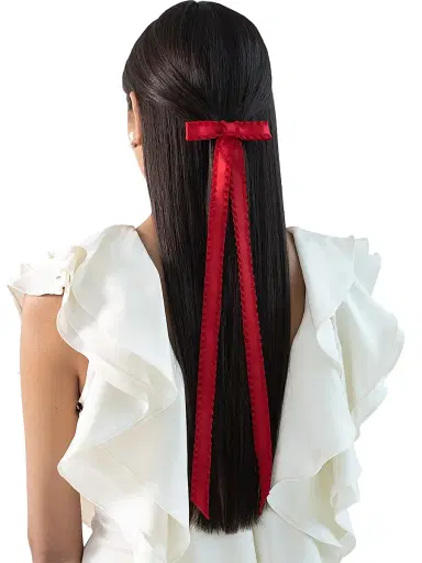 Jennifer Behr Women's Mabel Pleated Bow Silk Barrette | Thumbnail 2 Jennifer Behr Women's Mabel Pleated Bow Silk Barrette | Thumbnail 2