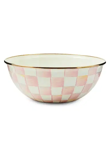 MacKenzie-Childs Medium Rosy Check Enamel Everyday Bowl | Thumbnail 1 MacKenzie-Childs Medium Rosy Check Enamel Everyday Bowl | Thumbnail 1