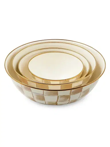 MacKenzie-Childs Extra-Large Mocha Check Everyday Bowl | Thumbnail 3 MacKenzie-Childs Extra-Large Mocha Check Everyday Bowl | Thumbnail 3