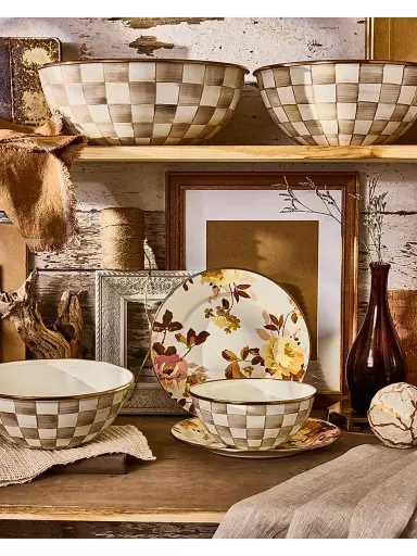 MacKenzie-Childs Extra-Large Mocha Check Everyday Bowl | Thumbnail 5 MacKenzie-Childs Extra-Large Mocha Check Everyday Bowl | Thumbnail 5