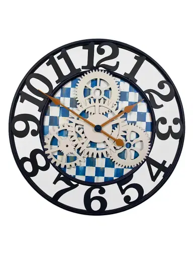MacKenzie-Childs Small Royal Check Farmhouse Wall Clock | Thumbnail 1 MacKenzie-Childs Small Royal Check Farmhouse Wall Clock | Thumbnail 1