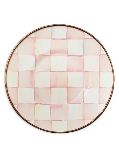 MacKenzie-Childs Rosy Check Enamel Saucer | Thumbnail 1 MacKenzie-Childs Rosy Check Enamel Saucer | Thumbnail 1