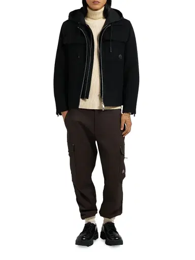 Moose Knuckles Men's Snowdon Wool-Blend Hooded Shirt Jacket - Black | Thumbnail 2 Moose Knuckles Men's Snowdon Wool-Blend Hooded Shirt Jacket - Black | Thumbnail 2