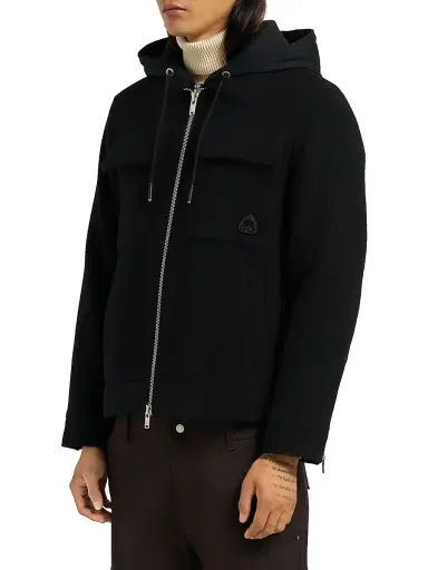 Moose Knuckles Men's Snowdon Wool-Blend Hooded Shirt Jacket - Black | Thumbnail 4 Moose Knuckles Men's Snowdon Wool-Blend Hooded Shirt Jacket - Black | Thumbnail 4