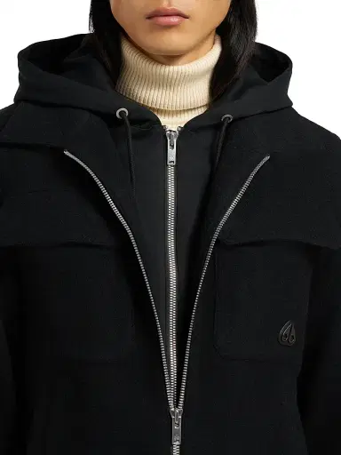 Moose Knuckles Men's Snowdon Wool-Blend Hooded Shirt Jacket - Black | Thumbnail 7 Moose Knuckles Men's Snowdon Wool-Blend Hooded Shirt Jacket - Black | Thumbnail 7