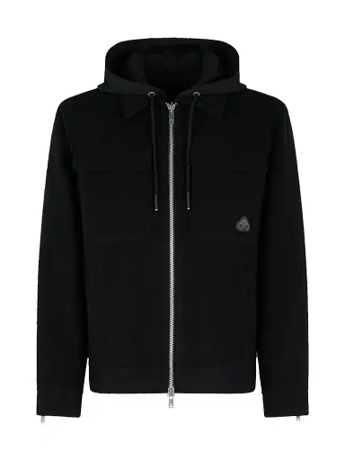 Moose Knuckles Men's Snowdon Wool-Blend Hooded Shirt Jacket - Black | Thumbnail 1 Moose Knuckles Men's Snowdon Wool-Blend Hooded Shirt Jacket - Black | Thumbnail 1