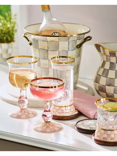 MacKenzie-Childs Rosy Check Tumbler Glasses 2-Piece Set | Thumbnail 4 MacKenzie-Childs Rosy Check Tumbler Glasses 2-Piece Set | Thumbnail 4