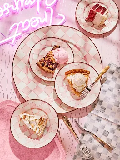 MacKenzie-Childs Rosy Check Enamel Salad/Dessert Plate | Thumbnail 4 MacKenzie-Childs Rosy Check Enamel Salad/Dessert Plate | Thumbnail 4