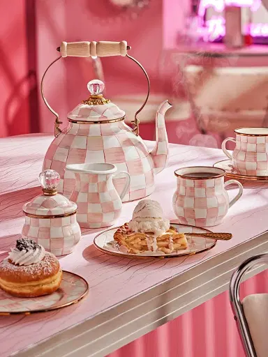 MacKenzie-Childs Rosy Check Enamel Salad/Dessert Plate | Thumbnail 7 MacKenzie-Childs Rosy Check Enamel Salad/Dessert Plate | Thumbnail 7