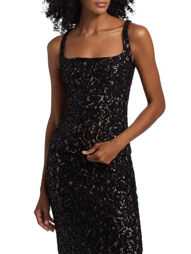 Toccin Women's Bibi Sequined Cotton-Blend Lace Tank - Jet | Thumbnail 3 Toccin Women's Bibi Sequined Cotton-Blend Lace Tank - Jet | Thumbnail 3