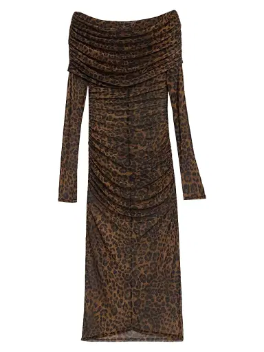 Lapointe Women's Leopard Mesh Body-Con Midi-Dress - Leopard - Size Large | Thumbnail 1 Lapointe Women's Leopard Mesh Body-Con Midi-Dress - Leopard - Size Large | Thumbnail 1