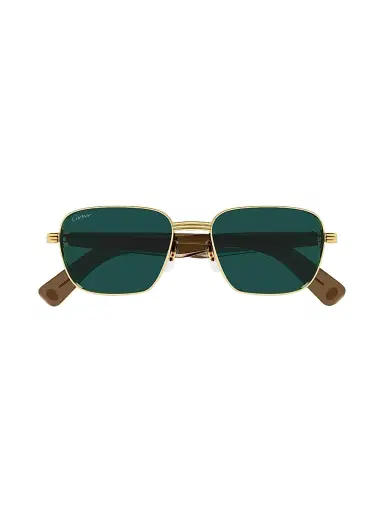 Cartier Men's Première De 53MM Square Sunglasses - Gold Green | Thumbnail 3 Cartier Men's Première De 53MM Square Sunglasses - Gold Green | Thumbnail 3