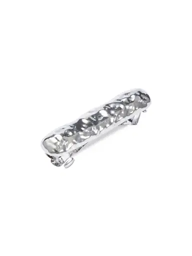 LELET NY Women's Hammered Silvertone Bar Barrette | Thumbnail 1 LELET NY Women's Hammered Silvertone Bar Barrette | Thumbnail 1