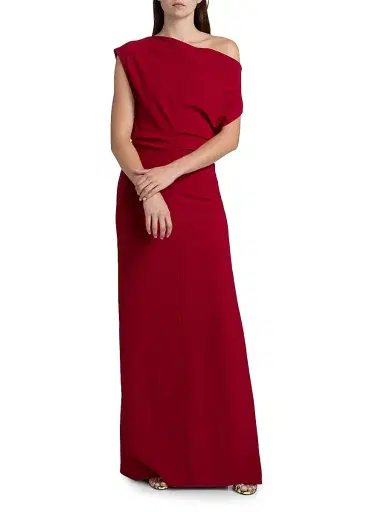 Proenza Schouler Women's Rosina Asymmetric Double Crepe Column Gown - Scarlet - Size 6 | Thumbnail 2 Proenza Schouler Women's Rosina Asymmetric Double Crepe Column Gown - Scarlet - Size 6 | Thumbnail 2