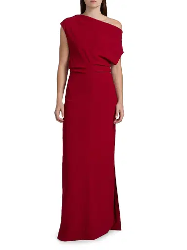 Proenza Schouler Women's Rosina Asymmetric Double Crepe Column Gown - Scarlet - Size 6 | Thumbnail 3 Proenza Schouler Women's Rosina Asymmetric Double Crepe Column Gown - Scarlet - Size 6 | Thumbnail 3