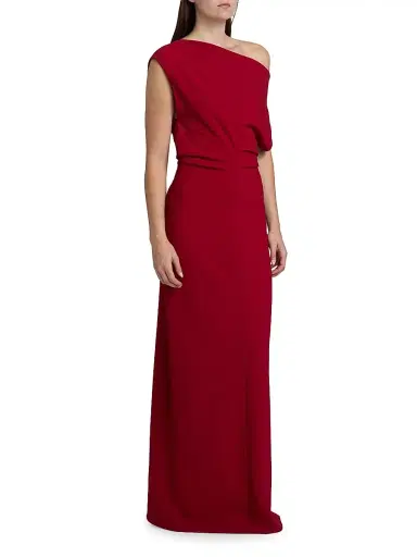 Proenza Schouler Women's Rosina Asymmetric Double Crepe Column Gown - Scarlet - Size 6 | Thumbnail 4 Proenza Schouler Women's Rosina Asymmetric Double Crepe Column Gown - Scarlet - Size 6 | Thumbnail 4