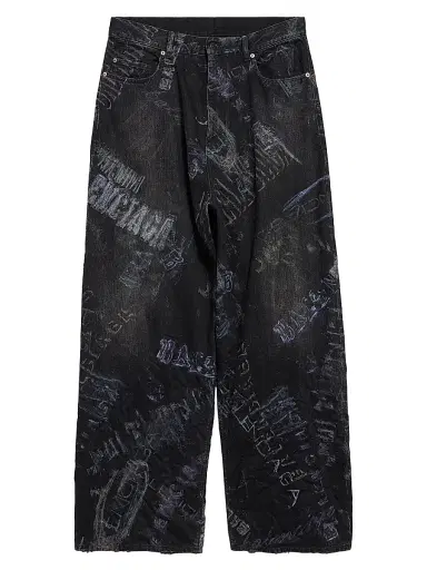 Balenciaga Men's Minimal Baggy Jeans - Black | Thumbnail 1 Balenciaga Men's Minimal Baggy Jeans - Black | Thumbnail 1