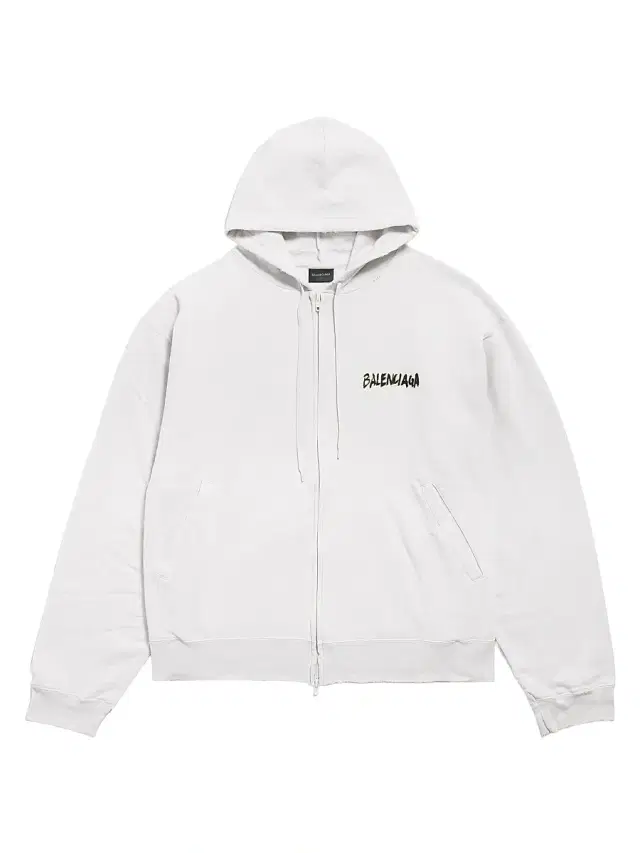 Men's Masking Tape Oversized Zip-Up Hoodie - Dirty White Men's Masking Tape Oversized Zip-Up Hoodie - Dirty White