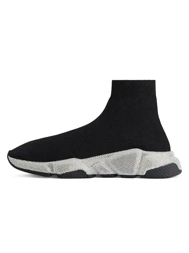 Balenciaga Men's Speed Knit Sneakers with Rhinestones - Black | Thumbnail 4 Balenciaga Men's Speed Knit Sneakers with Rhinestones - Black | Thumbnail 4
