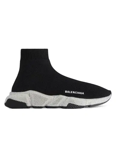 Balenciaga Men's Speed Knit Sneakers with Rhinestones - Black | Thumbnail 1 Balenciaga Men's Speed Knit Sneakers with Rhinestones - Black | Thumbnail 1