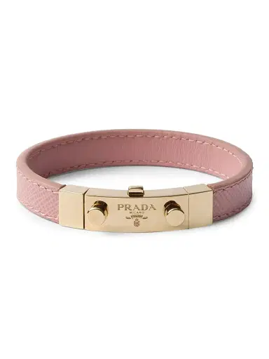 Prada Women's Saffiano Leather Bracelet - Pink | Thumbnail 1 Prada Women's Saffiano Leather Bracelet - Pink | Thumbnail 1