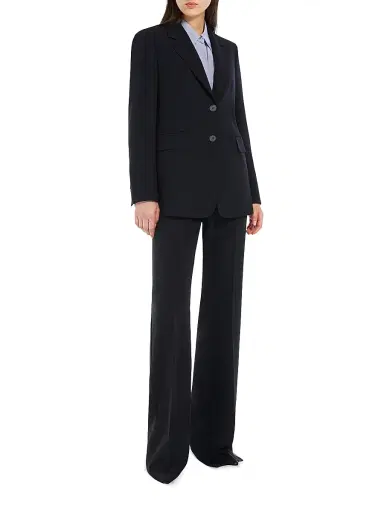 Max Mara Women's Single Breasted Cady Blazer - Navy | Thumbnail 4 Max Mara Women's Single Breasted Cady Blazer - Navy | Thumbnail 4