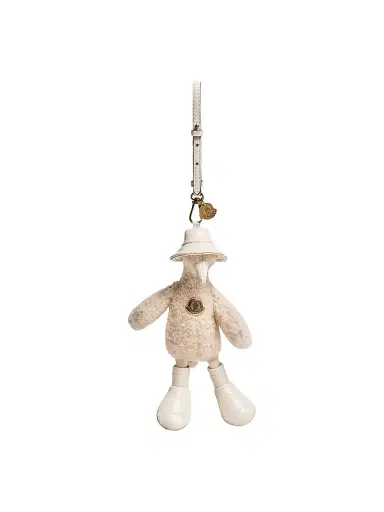 Moncler Women's Key Holder in Teddy - White Ivory | Thumbnail 1 Moncler Women's Key Holder in Teddy - White Ivory | Thumbnail 1