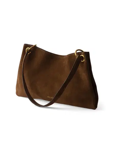 Prada Women's Etude Suede Shoulder Bag - Brown | Thumbnail 6 Prada Women's Etude Suede Shoulder Bag - Brown | Thumbnail 6