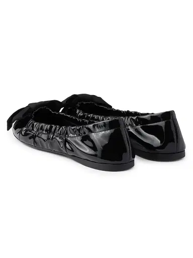 Prada Women's Patent Leather Ballerinas with Bow - Black | Thumbnail 3 Prada Women's Patent Leather Ballerinas with Bow - Black | Thumbnail 3