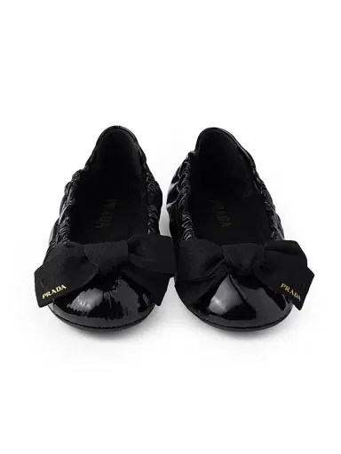 Prada Women's Patent Leather Ballerinas with Bow - Black | Thumbnail 5 Prada Women's Patent Leather Ballerinas with Bow - Black | Thumbnail 5