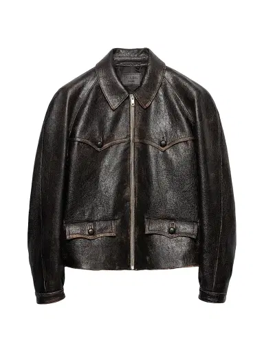 Prada Men's Nappa Leather Jacket - Black | Thumbnail 1 Prada Men's Nappa Leather Jacket - Black | Thumbnail 1