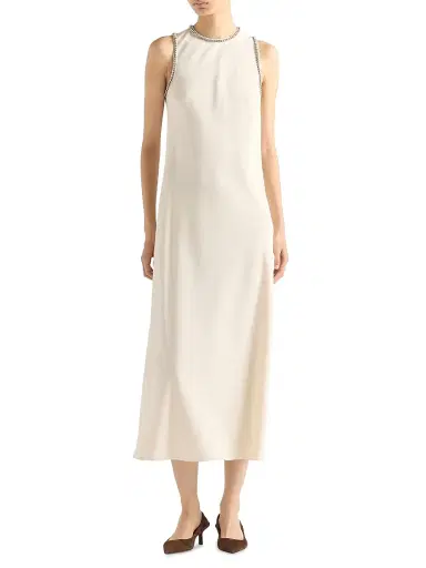 Prada Women's Sablé Dress - Beige Khaki | Thumbnail 2 Prada Women's Sablé Dress - Beige Khaki | Thumbnail 2