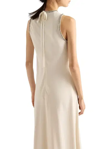 Prada Women's Sablé Dress - Beige Khaki | Thumbnail 4 Prada Women's Sablé Dress - Beige Khaki | Thumbnail 4