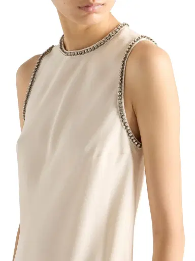Prada Women's Sablé Dress - Beige Khaki | Thumbnail 5 Prada Women's Sablé Dress - Beige Khaki | Thumbnail 5