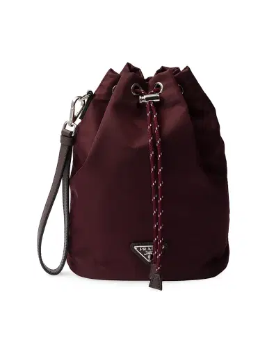 Prada Men's Speedrock Re-Nylon and Leather Pouch - Dark Red | Thumbnail 1 Prada Men's Speedrock Re-Nylon and Leather Pouch - Dark Red | Thumbnail 1