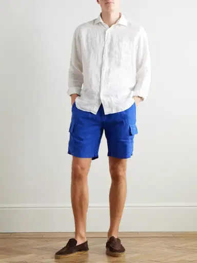 Vilebrequin Straight-Leg Linen Drawstring Cargo Shorts - Men | Thumbnail 2 Vilebrequin Straight-Leg Linen Drawstring Cargo Shorts - Men | Thumbnail 2