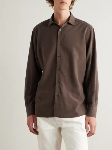 Zegna Spread-Collar Mulberry Silk Shirt - Men | Thumbnail 3 Zegna Spread-Collar Mulberry Silk Shirt - Men | Thumbnail 3