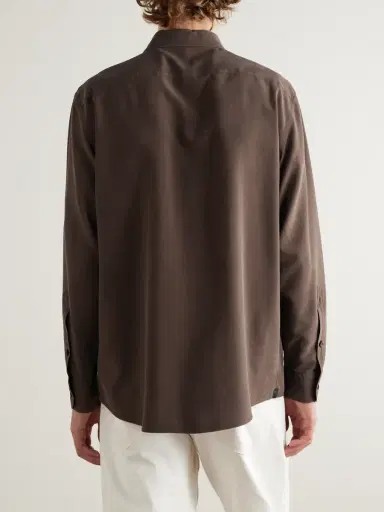 Zegna Spread-Collar Mulberry Silk Shirt - Men | Thumbnail 4 Zegna Spread-Collar Mulberry Silk Shirt - Men | Thumbnail 4