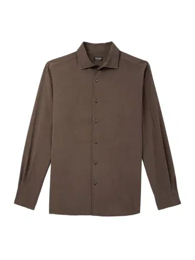 Zegna Spread-Collar Mulberry Silk Shirt - Men | Thumbnail 1 Zegna Spread-Collar Mulberry Silk Shirt - Men | Thumbnail 1