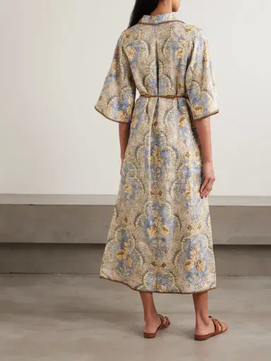 Zimmermann Daylight Belted Printed Linen Midi Dress | Thumbnail 3 Zimmermann Daylight Belted Printed Linen Midi Dress | Thumbnail 3