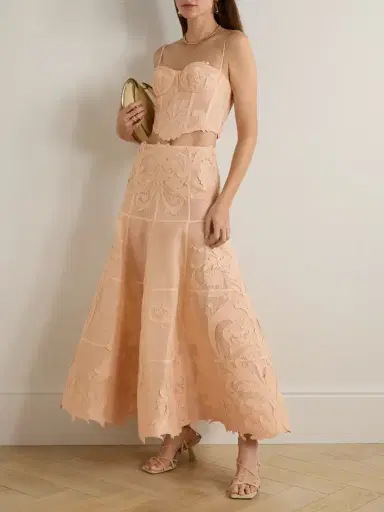 Zimmermann Rebellion Appliquéd Linen And Silk-blend Corset Top | Thumbnail 2 Zimmermann Rebellion Appliquéd Linen And Silk-blend Corset Top | Thumbnail 2