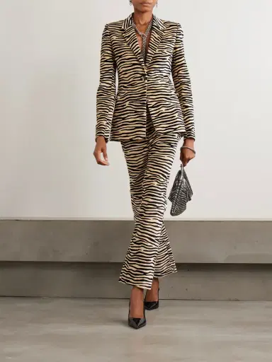 Rabanne Zebra-print Cotton-blend Velvet Blazer | Thumbnail 2 Rabanne Zebra-print Cotton-blend Velvet Blazer | Thumbnail 2