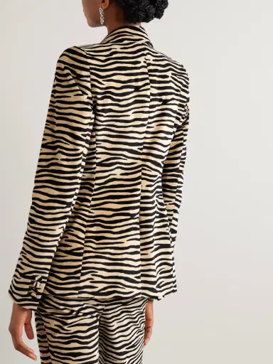 Rabanne Zebra-print Cotton-blend Velvet Blazer | Thumbnail 4 Rabanne Zebra-print Cotton-blend Velvet Blazer | Thumbnail 4