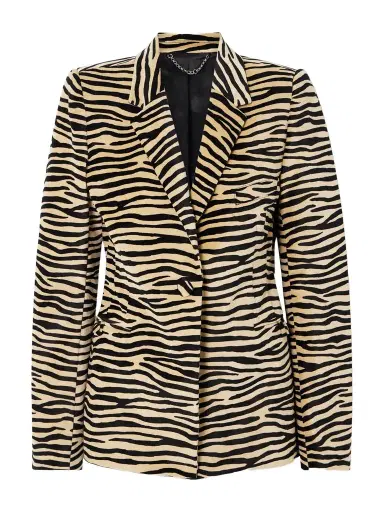 Rabanne Zebra-print Cotton-blend Velvet Blazer | Thumbnail 1 Rabanne Zebra-print Cotton-blend Velvet Blazer | Thumbnail 1
