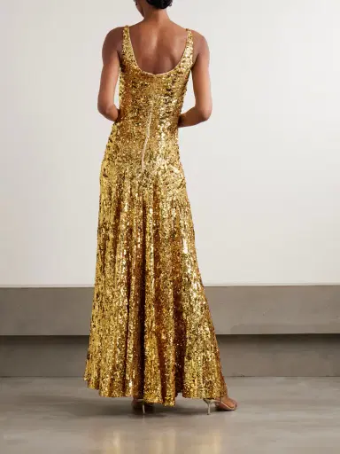 Rabanne Sequined Crepe De Chine Maxi Dress | Thumbnail 3 Rabanne Sequined Crepe De Chine Maxi Dress | Thumbnail 3