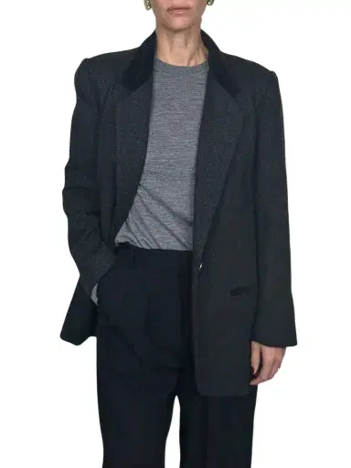 Jen Wonders Studio Wool Blazer with Velvet Collar | Thumbnail 1 Jen Wonders Studio Wool Blazer with Velvet Collar | Thumbnail 1