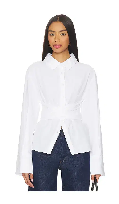 Teigan Cinched Button Shirt Teigan Cinched Button Shirt